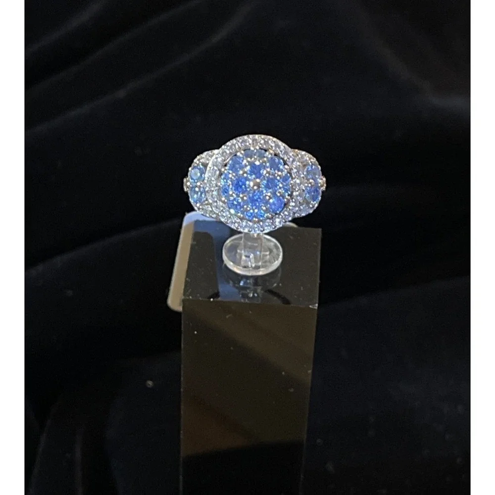 JTV Bella Luce 9.25 Sterling Silver Neon Apatite‎ CZ Ring Sz 6